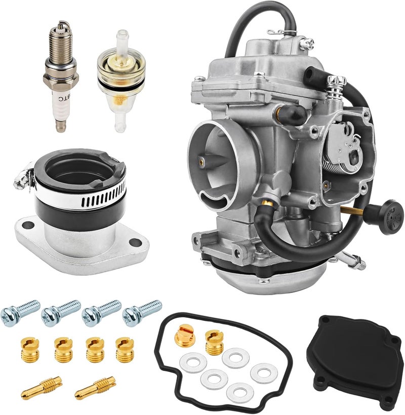 neivilu Carburetor Carb & Intake Manifold Boot For Yamaha Wolverine 350 YFM350 YFM350FX 1996-2005 4KB-14901-22-00 4KB-13586-01-00 - Image 2